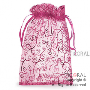 BOLSA ORGANZA FUCSIA 20X25 ARABESCO HS3973-2 x 1